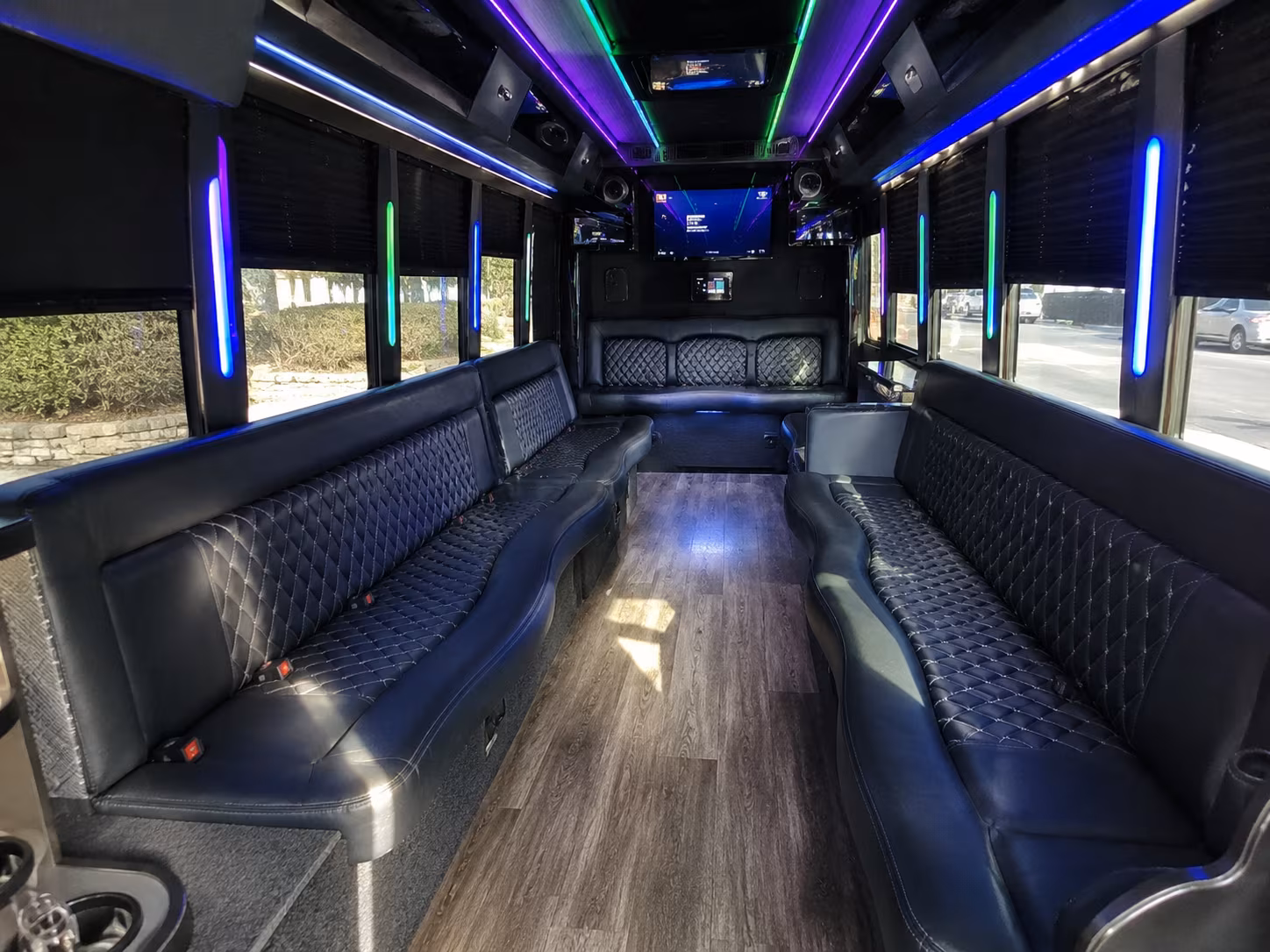 st george 15 passenger party bus interior